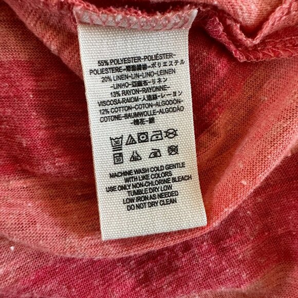 Free People Trapeze Top Pink Striped Oversized ¾ Sleeve Tunic High Low Hem - Picture 5 of 16